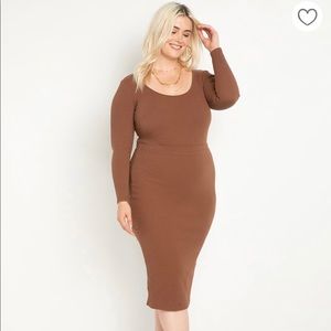 ELOQUII Scoop Neck Ribbed Bodysuit